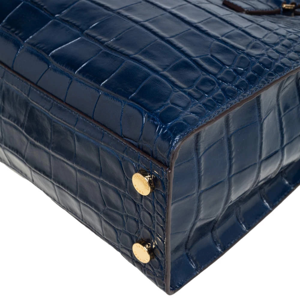 Michael Michael Kors Blue Croc Embossed Leather Dillon Tote For Women - Image 12