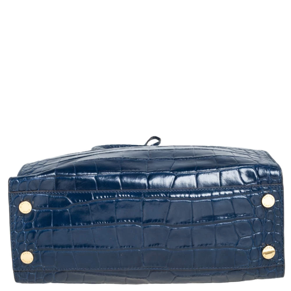 Michael Michael Kors Blue Croc Embossed Leather Dillon Tote For Women - Image 6