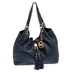 MICHAEL Michael Kors Blue Leather Large Camden Drawstring Shoulder Bag For Women