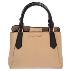 Michael Kors Beige Leather Kimberly Satchel For Women