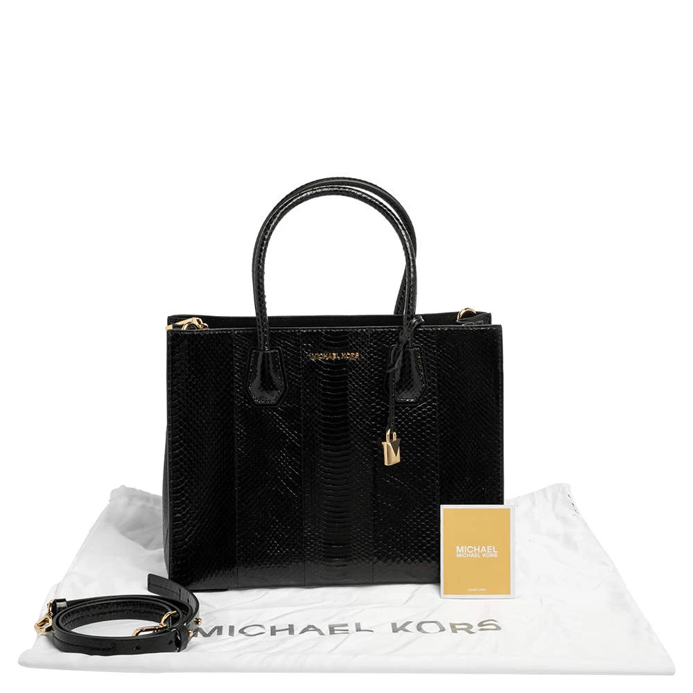Michael Kors Black Snakeskin Large Mercer Tote For Women - Image 12