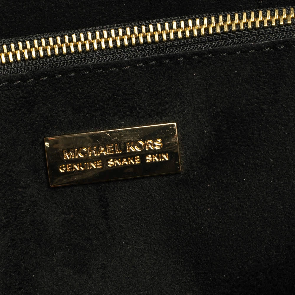 Michael Kors Black Snakeskin Large Mercer Tote For Women - Image 10