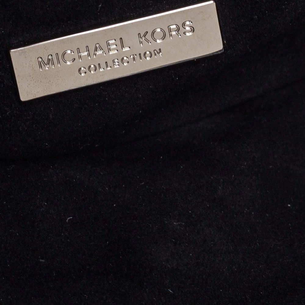 Michael Kors Teal Green/Black Leather Gia Clutch On Strap For Women - Image 8