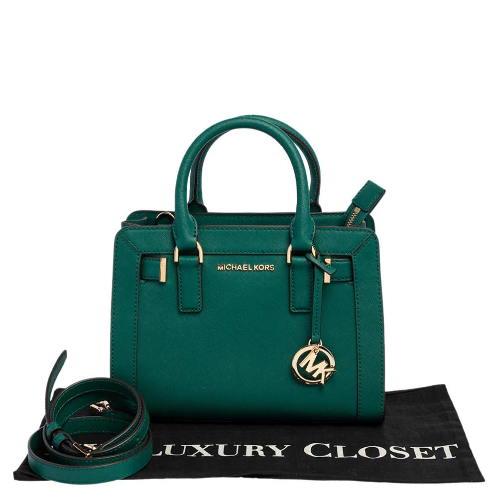 Michael Kors Green Leather Small Dillon Tote For Women - Image 9