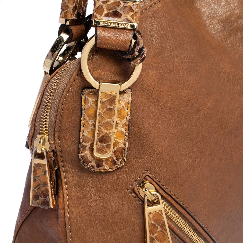 Michael Kors Tan Leather Matilda Slim Satchel For Women - Image 6