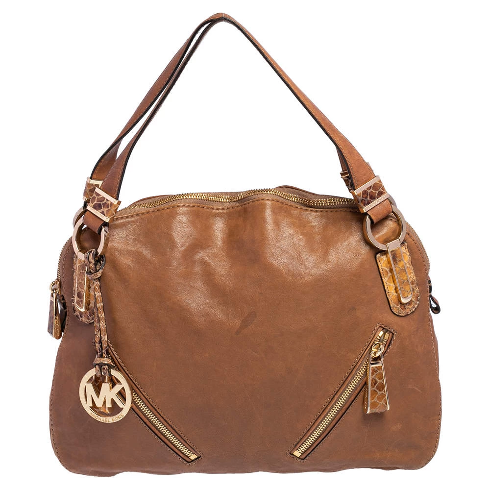 Michael Kors Tan Leather Matilda Slim Satchel For Women