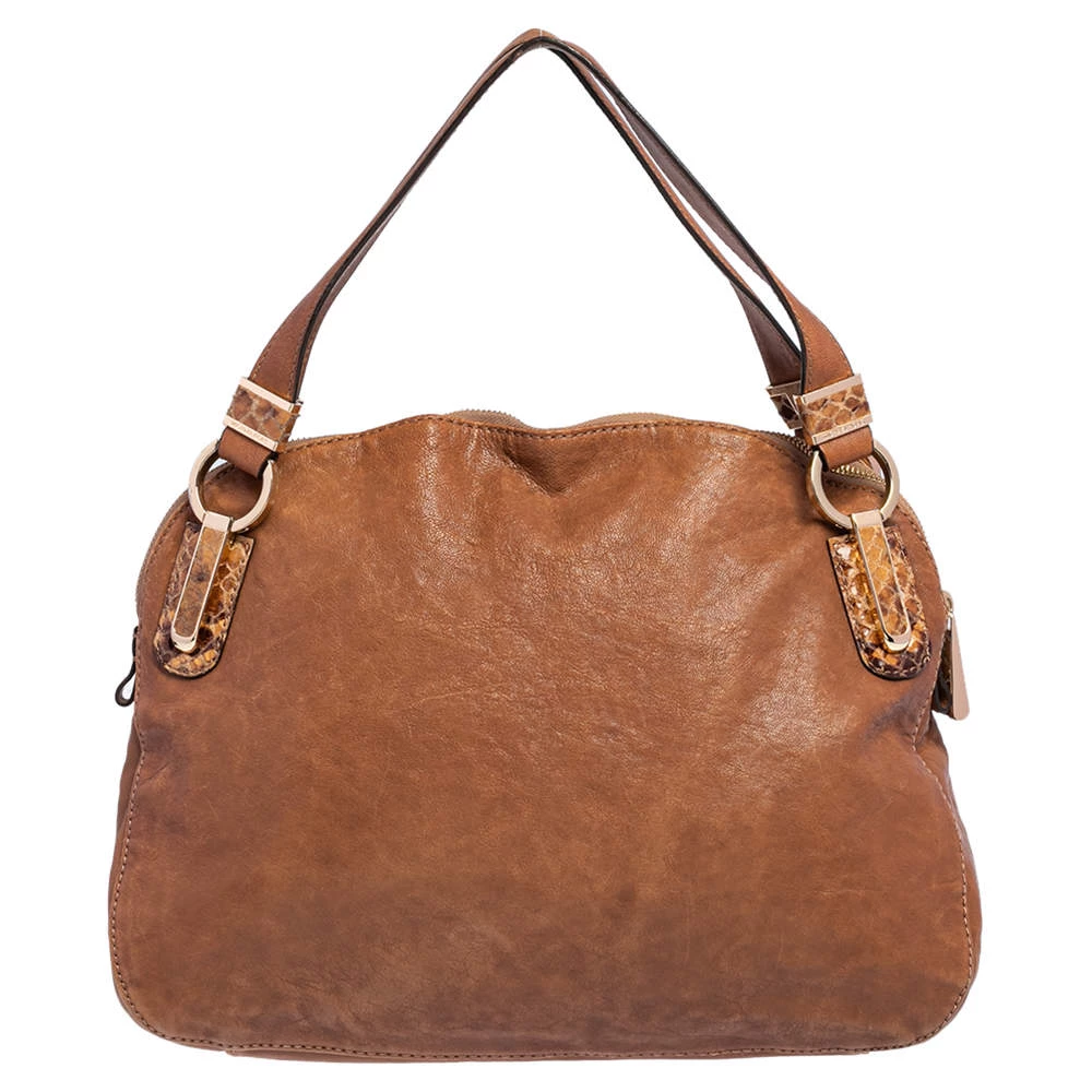 Michael Kors Tan Leather Matilda Slim Satchel For Women - Image 4