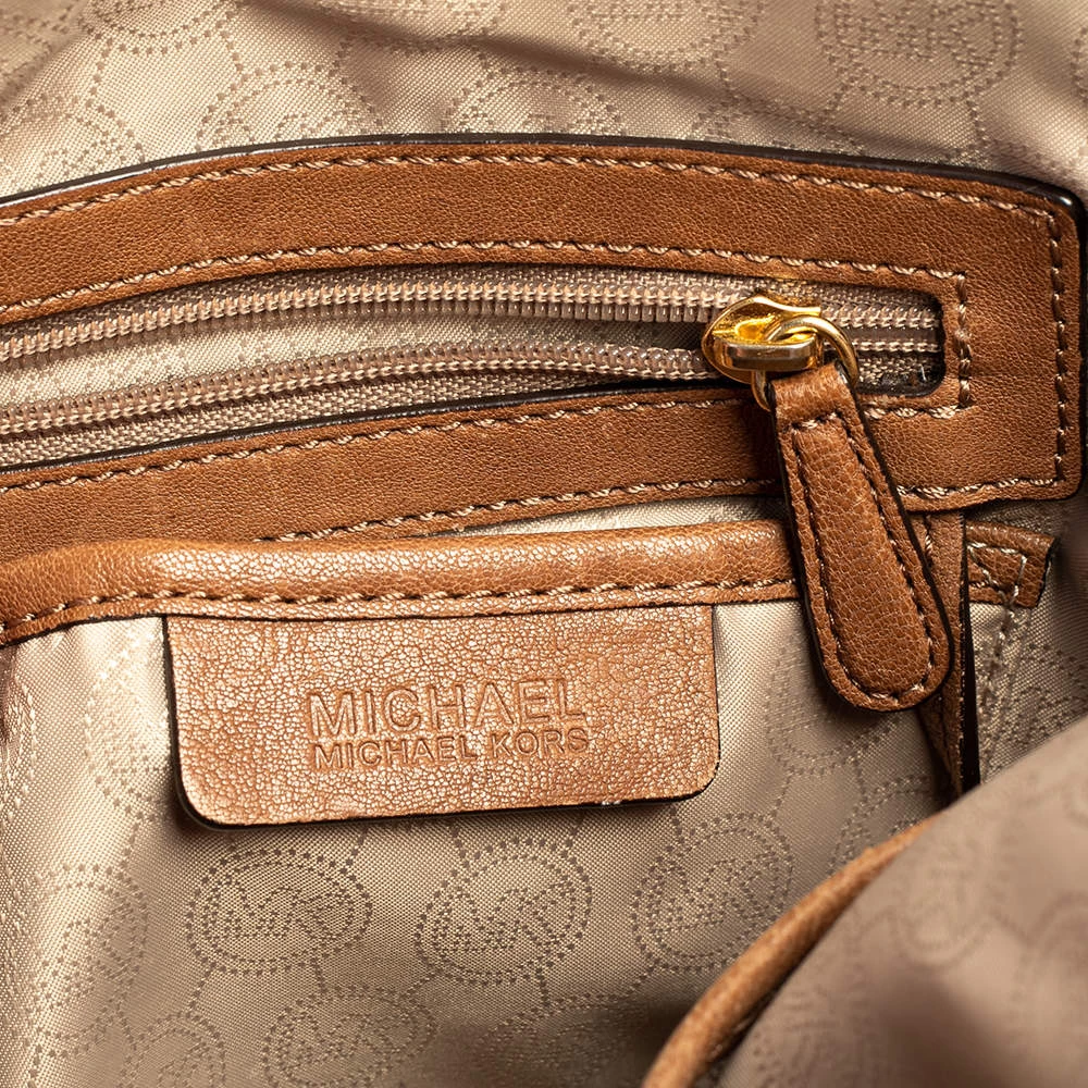 Michael Kors Tan Leather Matilda Slim Satchel For Women - Image 11