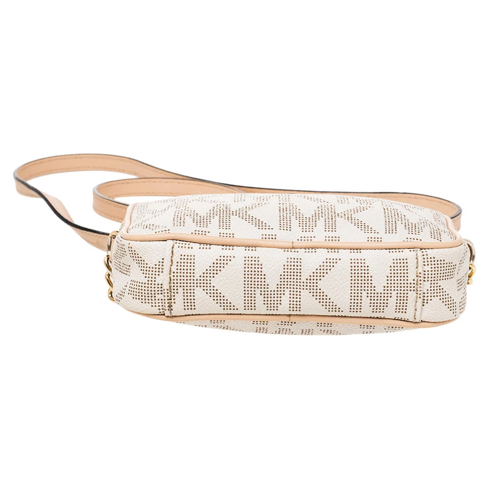 Michael Kors Beige/Brown Signature Coated Canvas And Leather Mini Camera Crossbody Bag For Women - Image 7