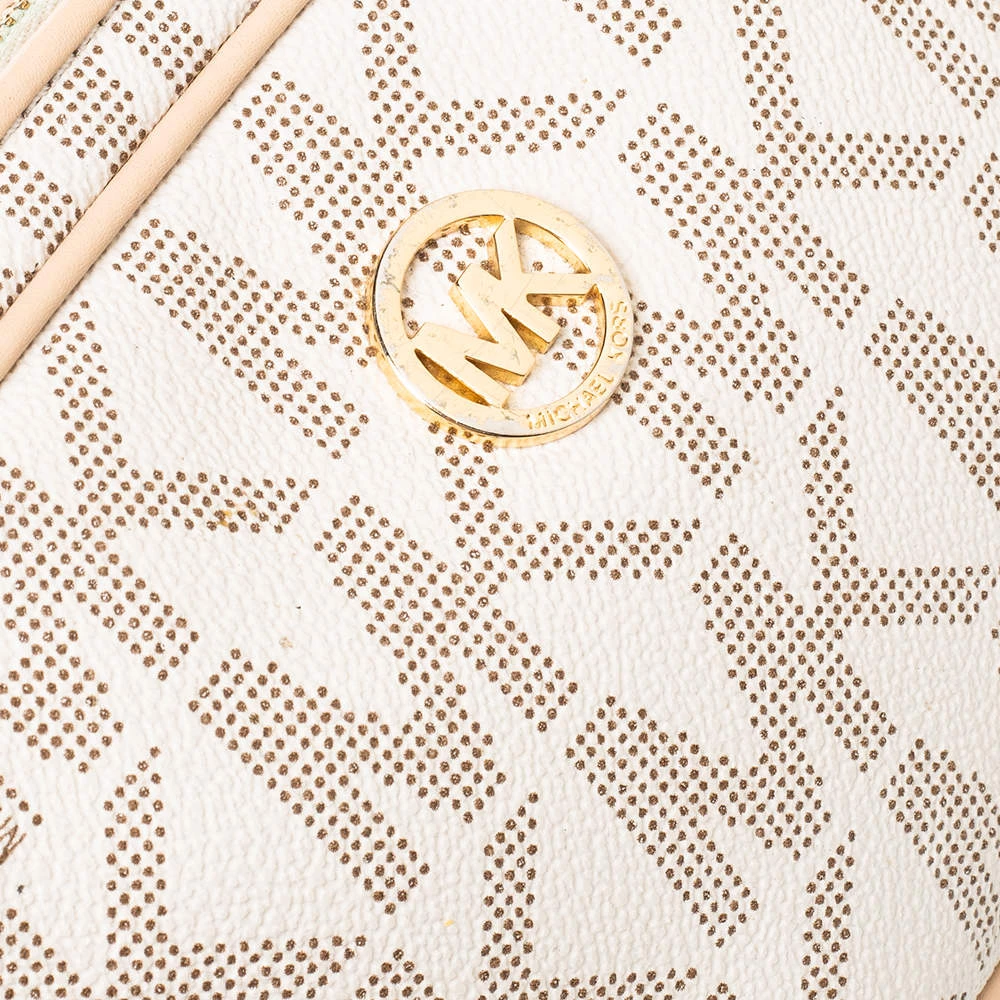 Michael Kors Beige/Brown Signature Coated Canvas And Leather Mini Camera Crossbody Bag For Women - Image 5