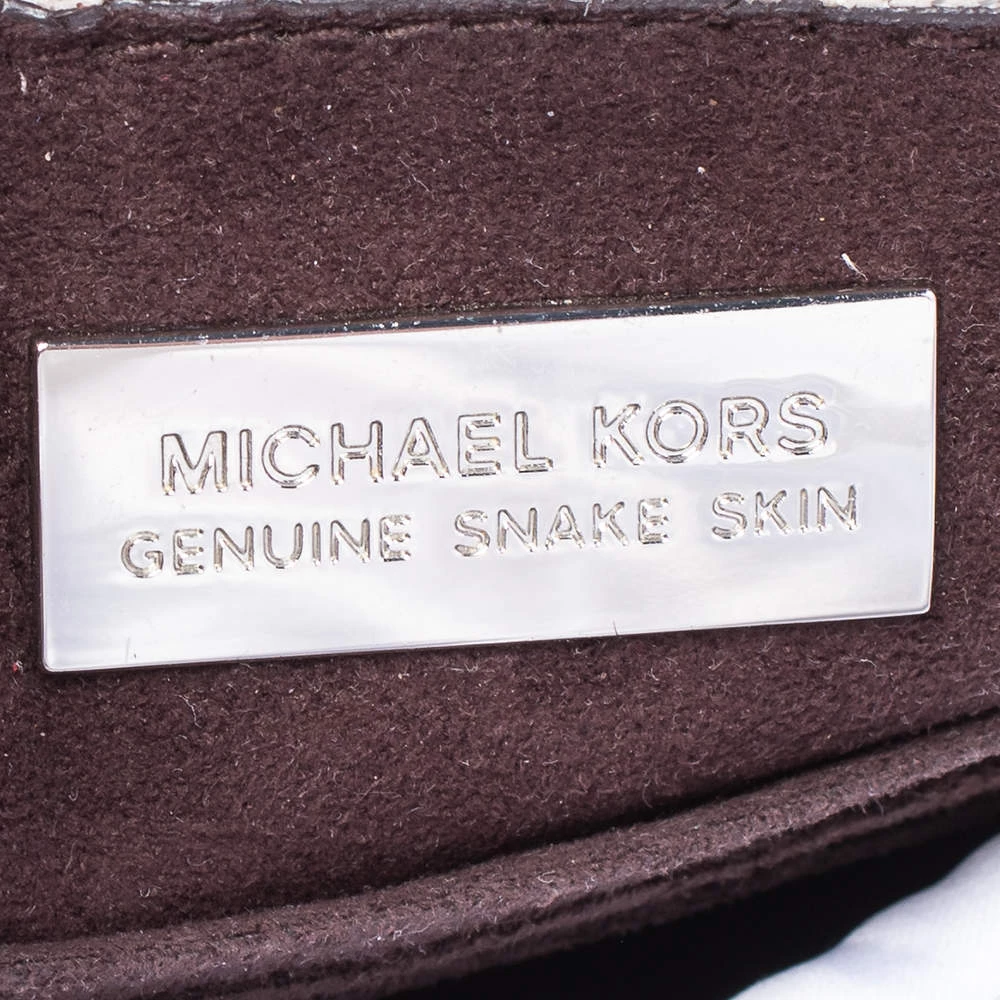 Michael Kors Blue/Black Snakeskin Mercer Tote For Women - Image 9