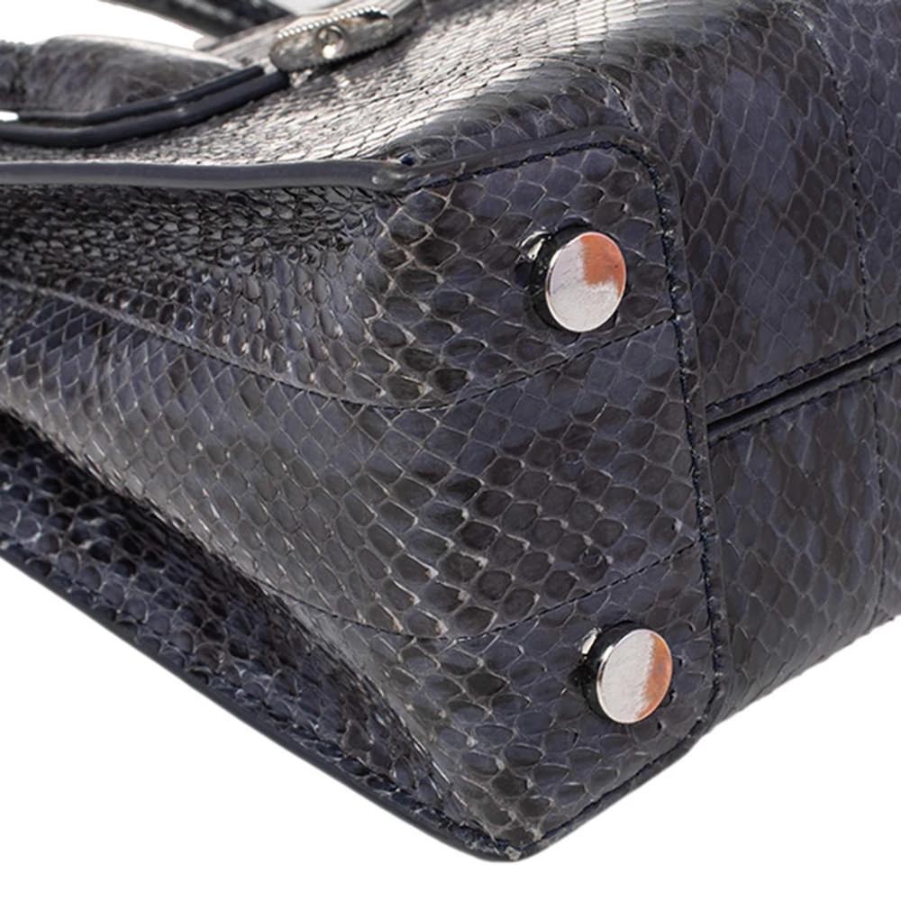 Michael Kors Blue/Black Snakeskin Mercer Tote For Women - Image 11