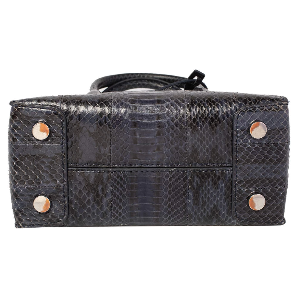 Michael Kors Blue/Black Snakeskin Mercer Tote For Women - Image 7