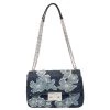 Michael Kors Blue Floral Denim Sloan Shoulder Bag For Women
