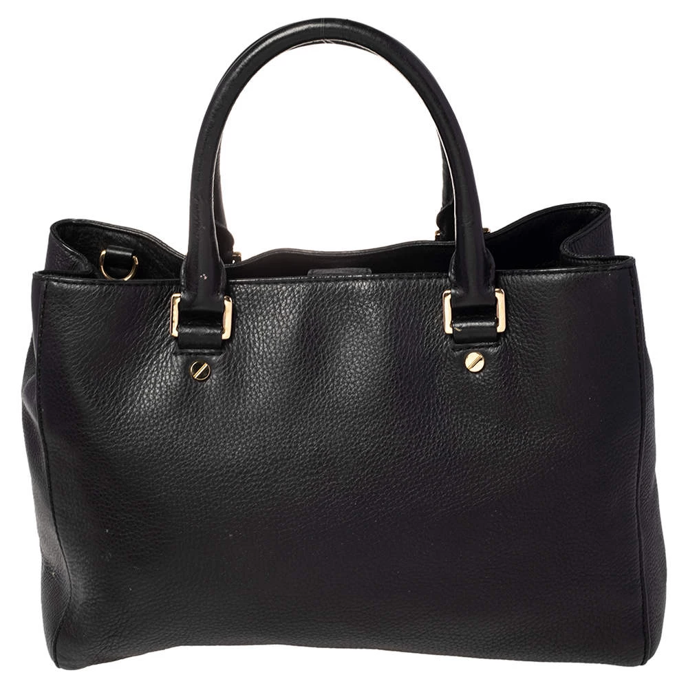 MICHAEL Michael Kors Black Leather Kellen Top Handle Bag For Women - Image 4