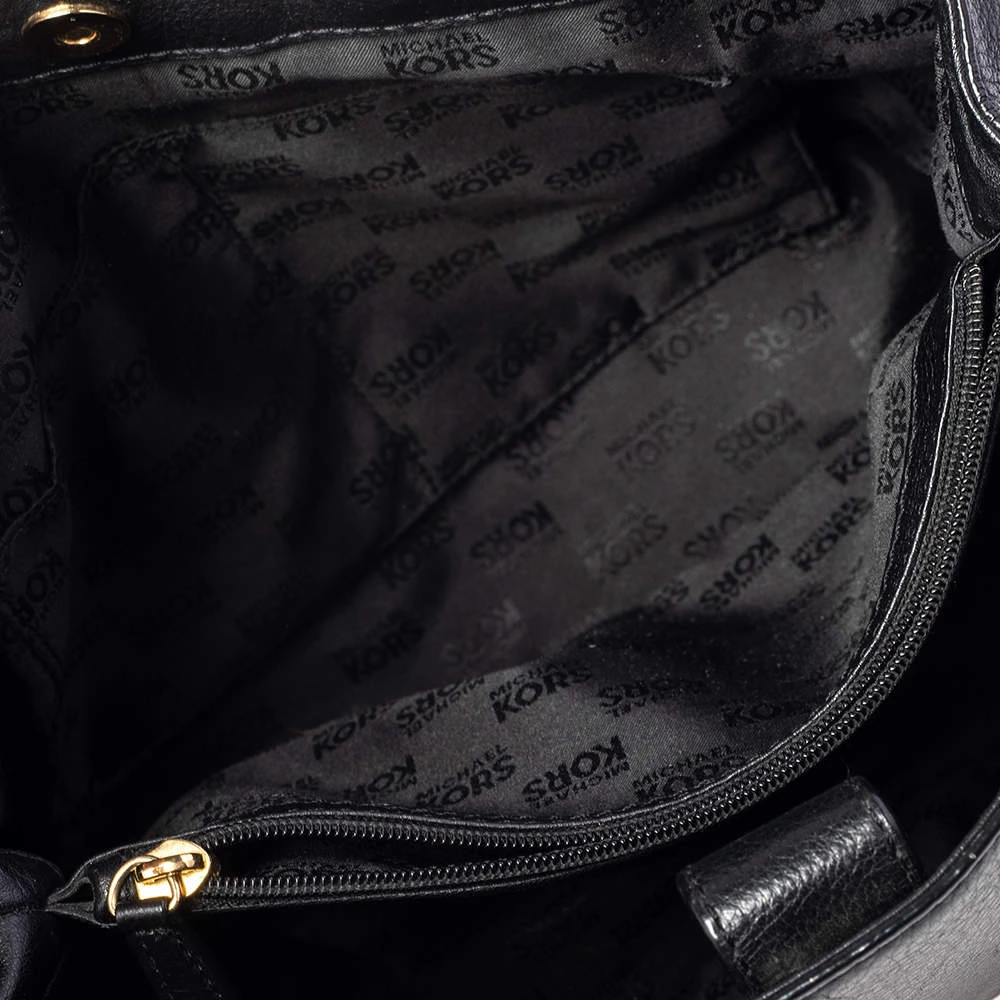 MICHAEL Michael Kors Black Leather Kellen Top Handle Bag For Women - Image 7