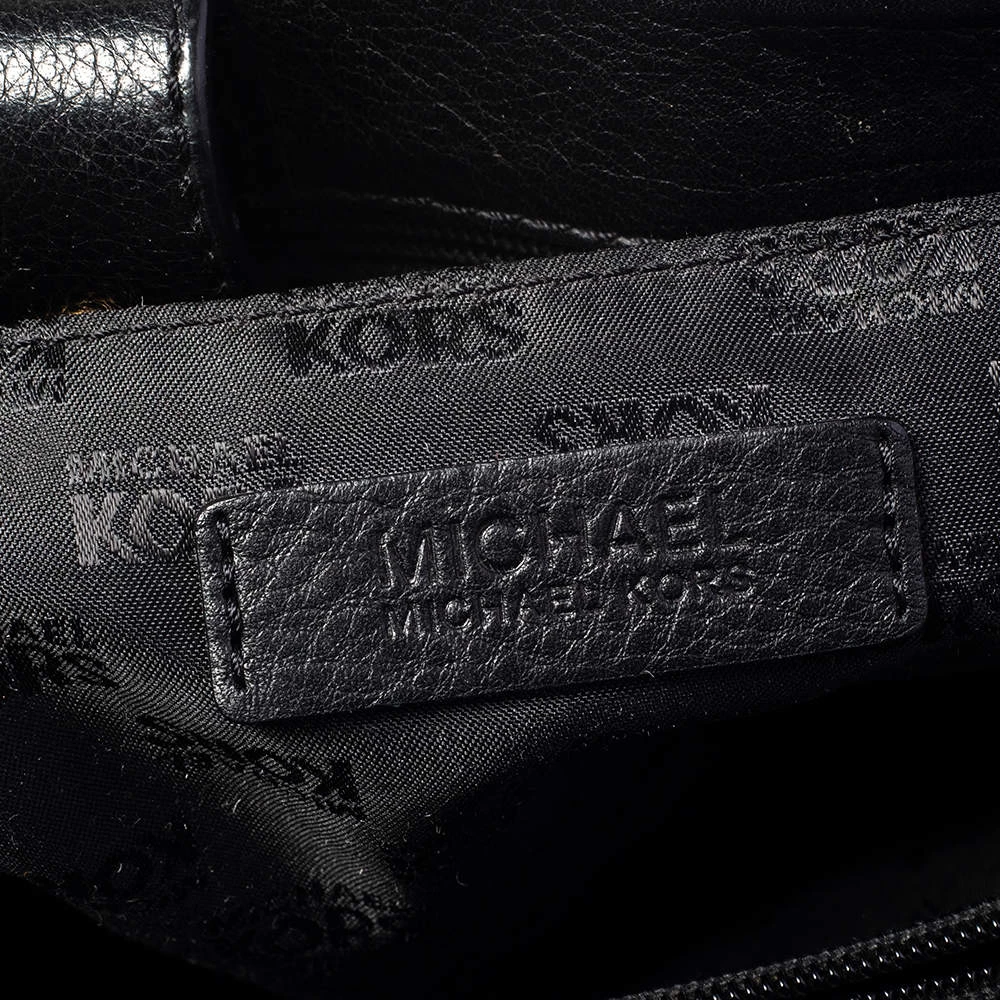 MICHAEL Michael Kors Black Leather Kellen Top Handle Bag For Women - Image 8