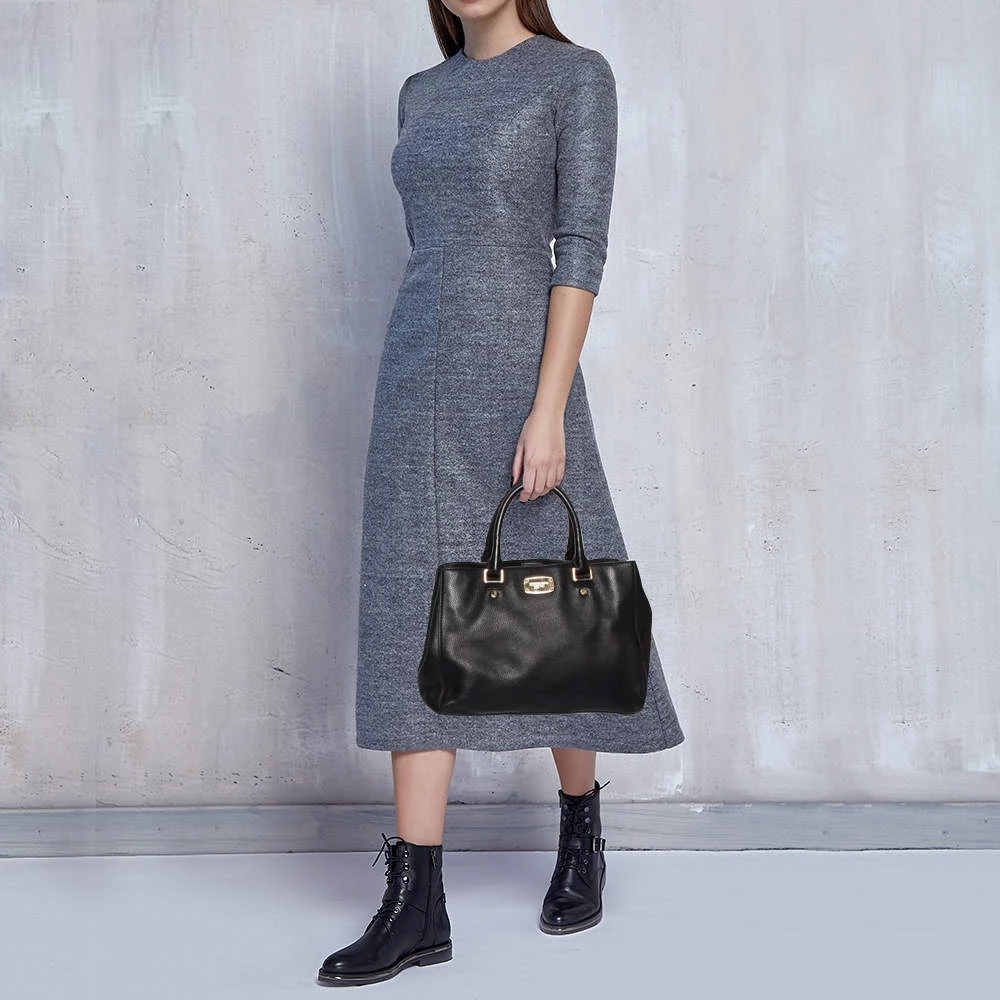 MICHAEL Michael Kors Black Leather Kellen Top Handle Bag For Women - Image 2