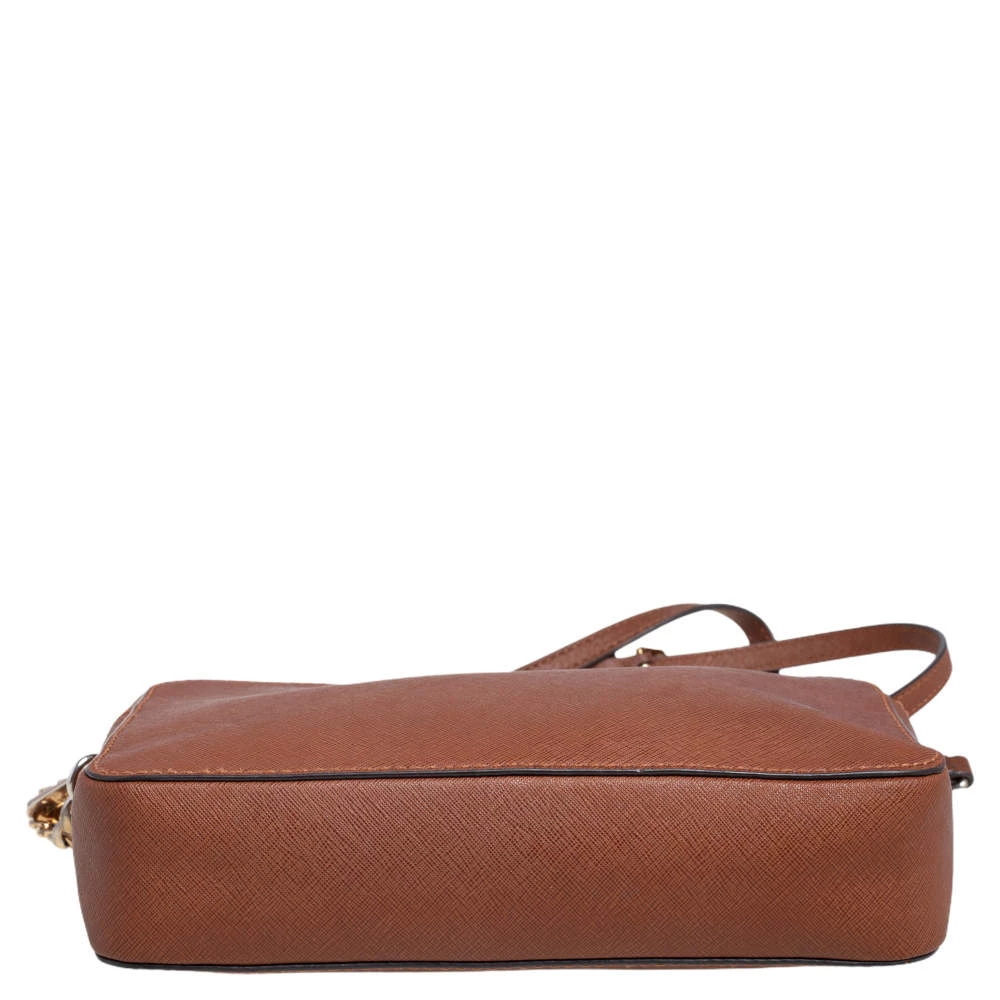 Michael Kors Brown Saffiano Leather Jet Set Camera Crossbody Bag For Women - Image 6