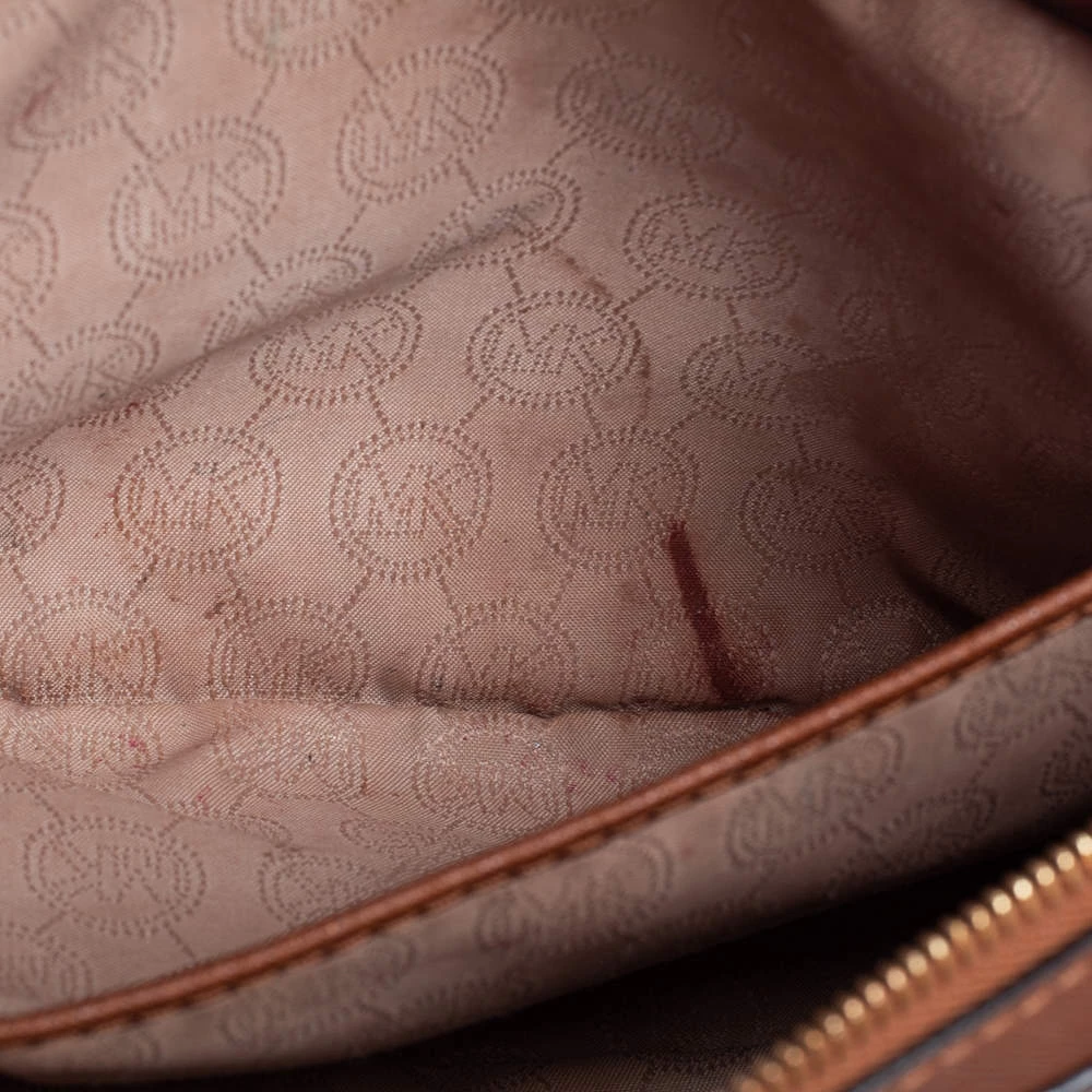 Michael Kors Brown Saffiano Leather Jet Set Camera Crossbody Bag For Women - Image 8