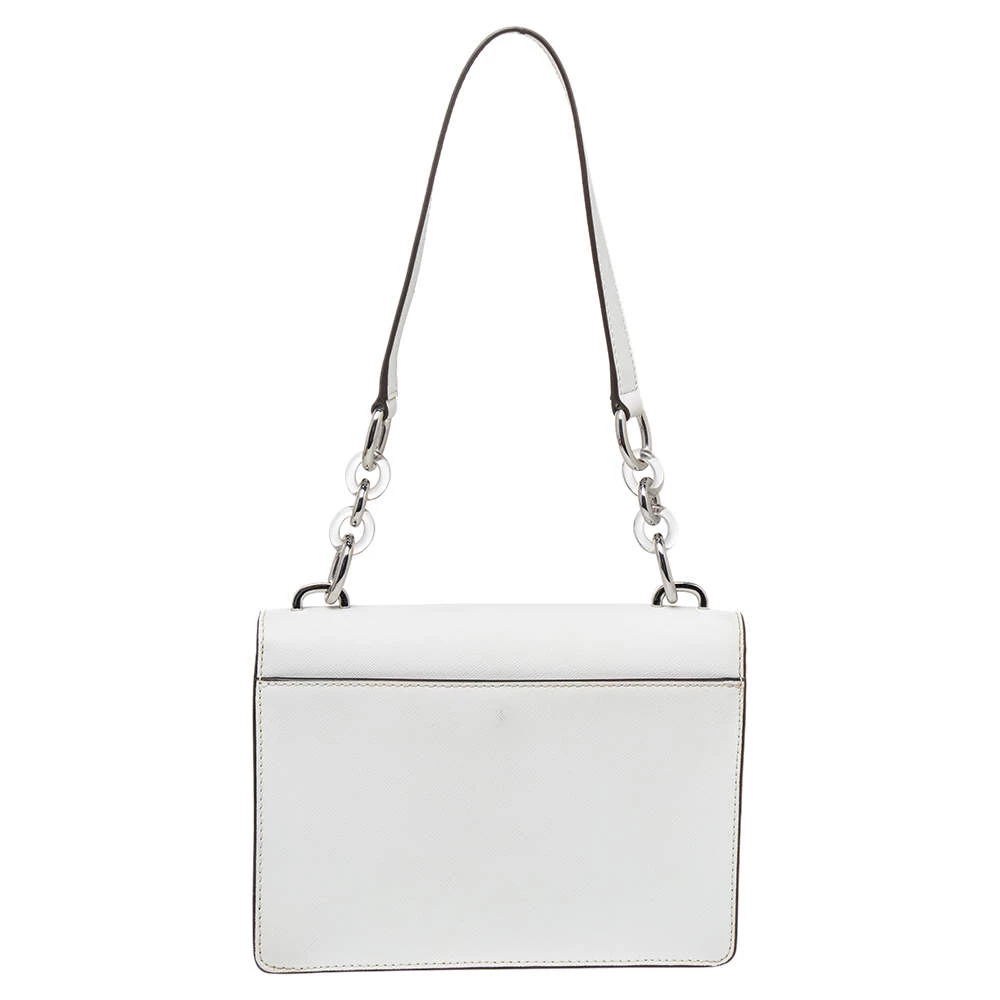 Michael Kors White Leather Small Cynthia Shoulder Bag For Women - Image 4