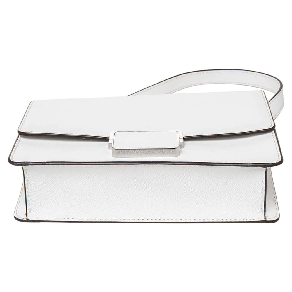 Michael Kors White Leather Small Cynthia Shoulder Bag For Women - Image 6