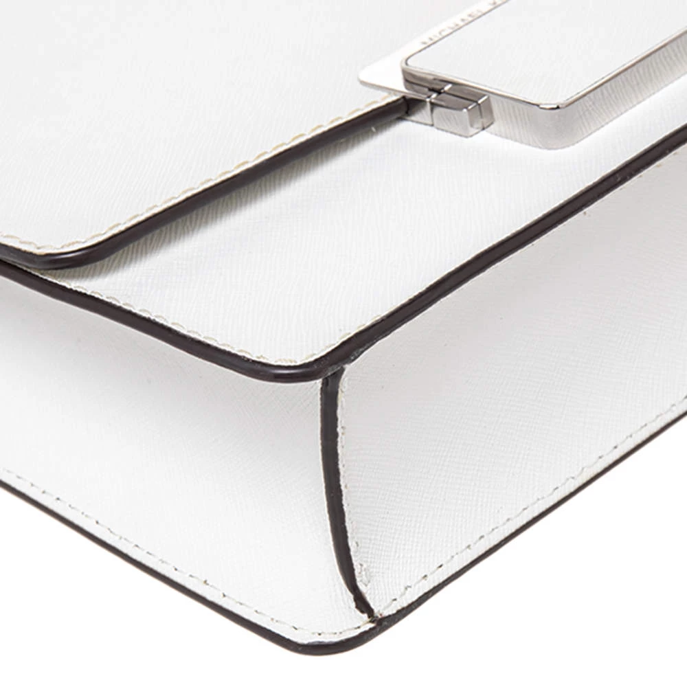 Michael Kors White Leather Small Cynthia Shoulder Bag For Women - Image 11