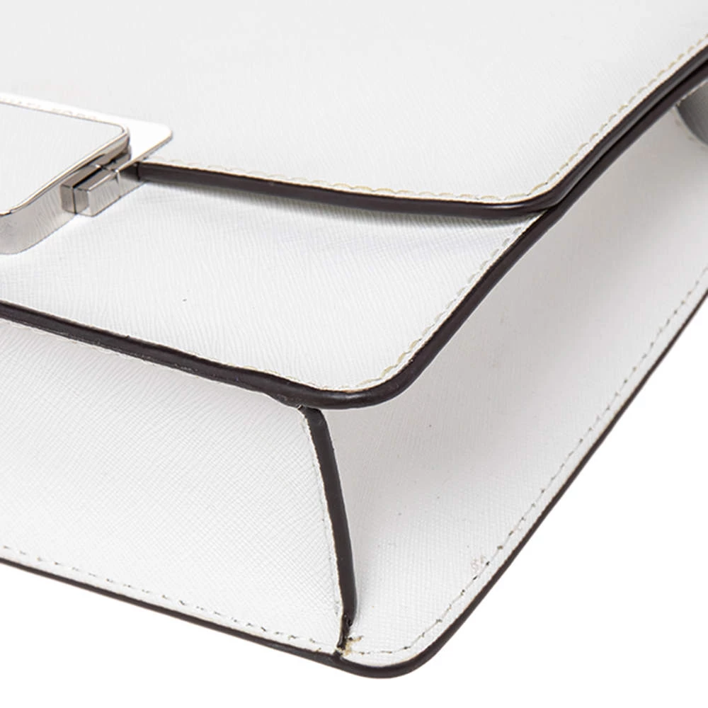 Michael Kors White Leather Small Cynthia Shoulder Bag For Women - Image 12