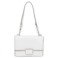 Michael Kors White Leather Small Cynthia Shoulder Bag For Women