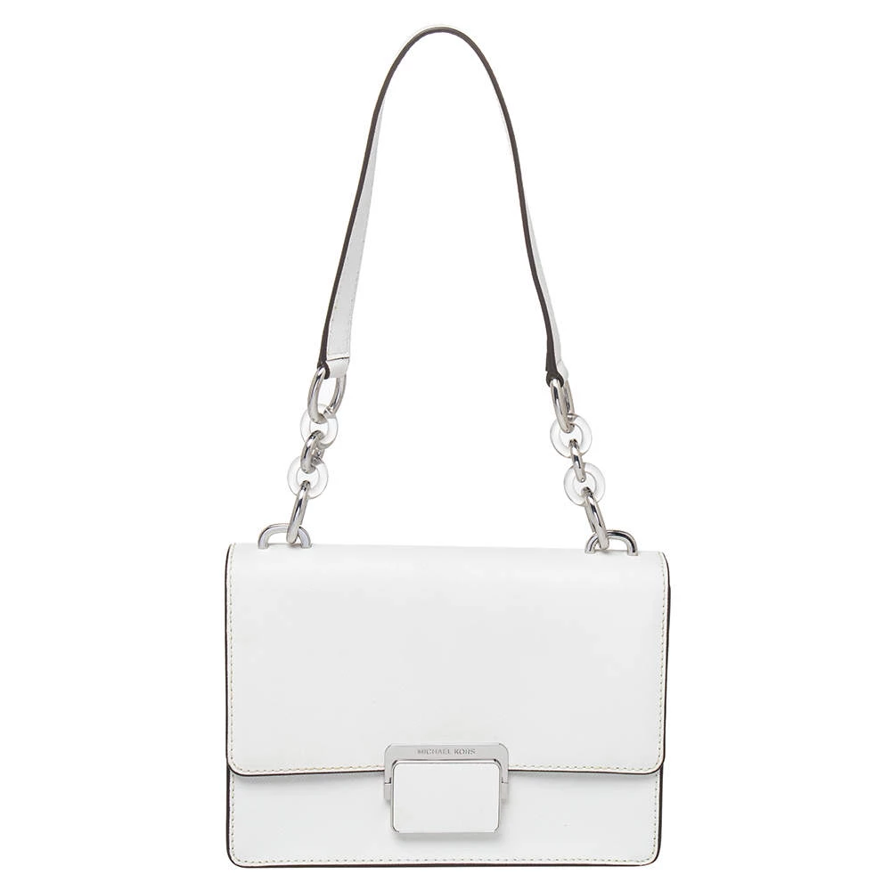 Michael Kors White Leather Small Cynthia Shoulder Bag For Women