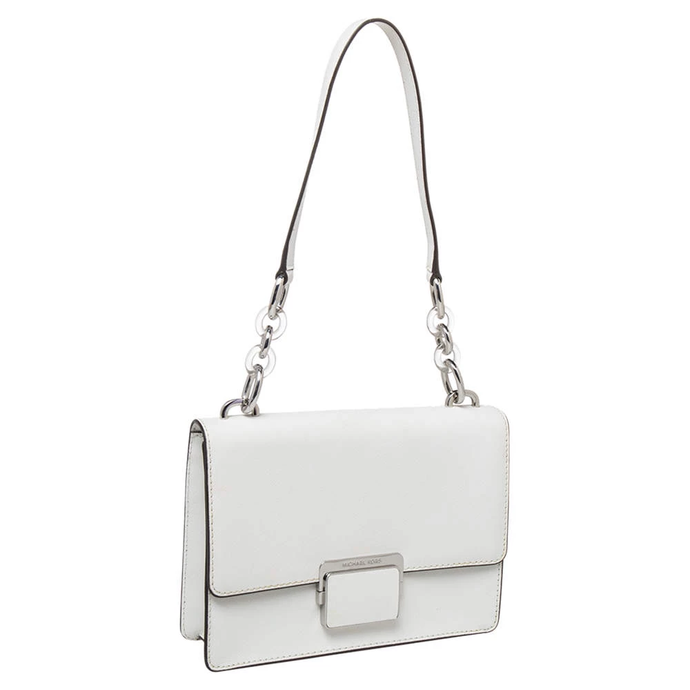 Michael Kors White Leather Small Cynthia Shoulder Bag For Women - Image 3