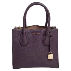 Michael Kors Purple Leather Mercer Tote For Women