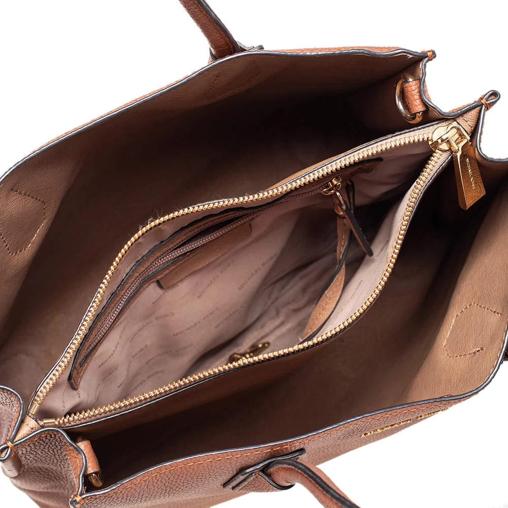 Michael Kors Brown Grained Leather Large Mercer Tote For Women - Image 7