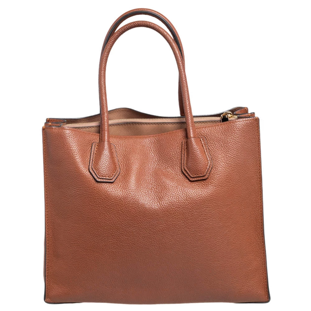 Michael Kors Brown Grained Leather Large Mercer Tote For Women - Image 4