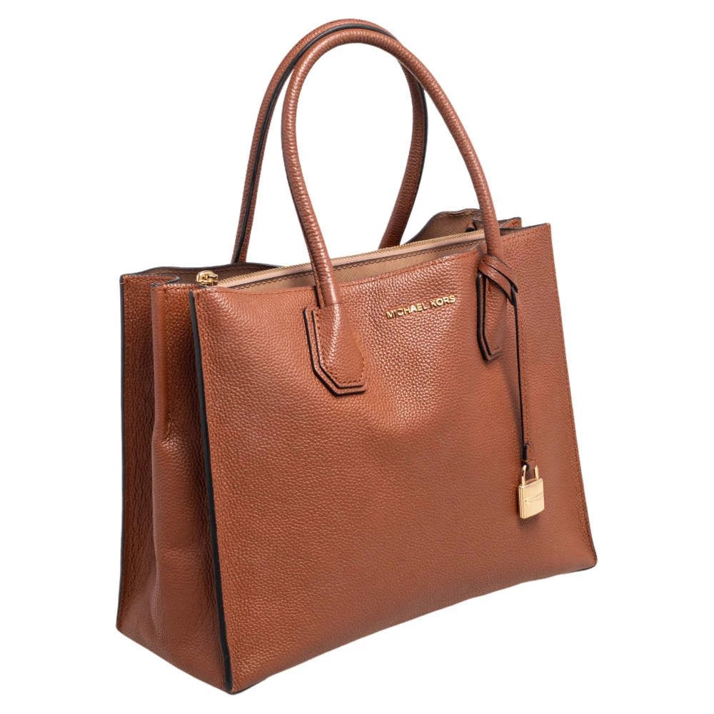 Michael Kors Brown Grained Leather Large Mercer Tote For Women - Image 3