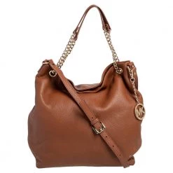 Michael Kors Brown Soft Leather Jet Set Chain Hobo For Women