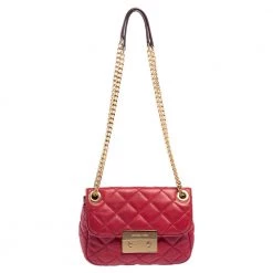 Michael Kors Red Quilted Leather Sloan Shoulder Bag For Women