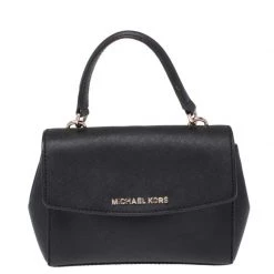 Michael Kors Black Leather Extra Small Ava Crossbody Bag For Women