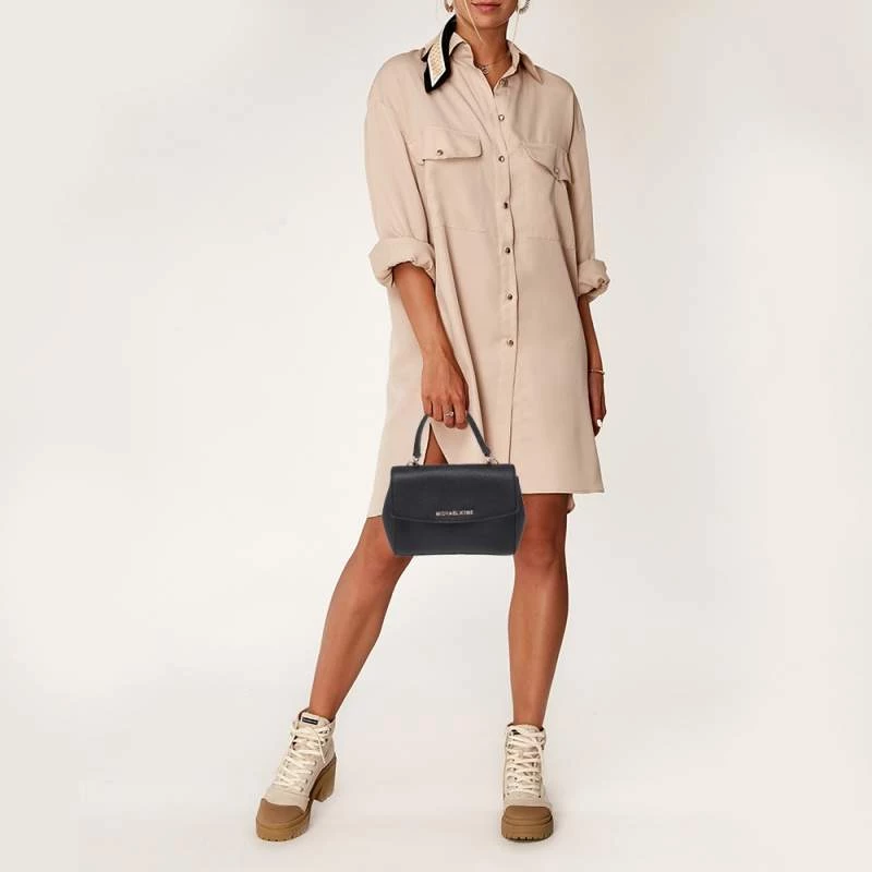 Michael Kors Black Leather Extra Small Ava Crossbody Bag For Women - Image 2