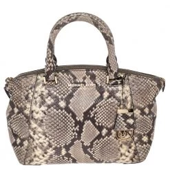 Michael Kors Micheal Kors Beige Python Embossed Leather Satchel For Women