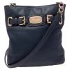 Michael Kors Blue Leather Hamilton Crossbody Bag For Women