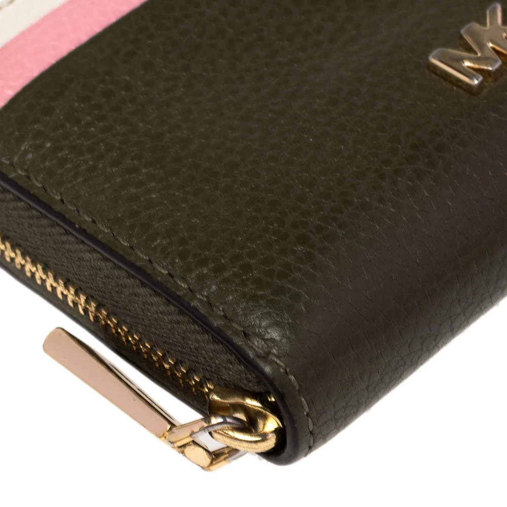 Michael Kors Multicolor Leather Mott Zip Around Wallet For Women - Image 8