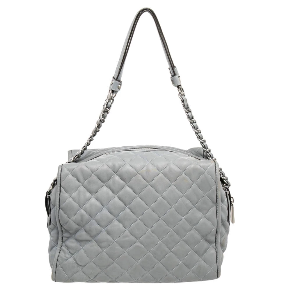 Michael Kors Grey Quilted Leather Rachel Satchel For Women - Image 4