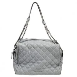 Michael Kors Grey Quilted Leather Rachel Satchel For Women