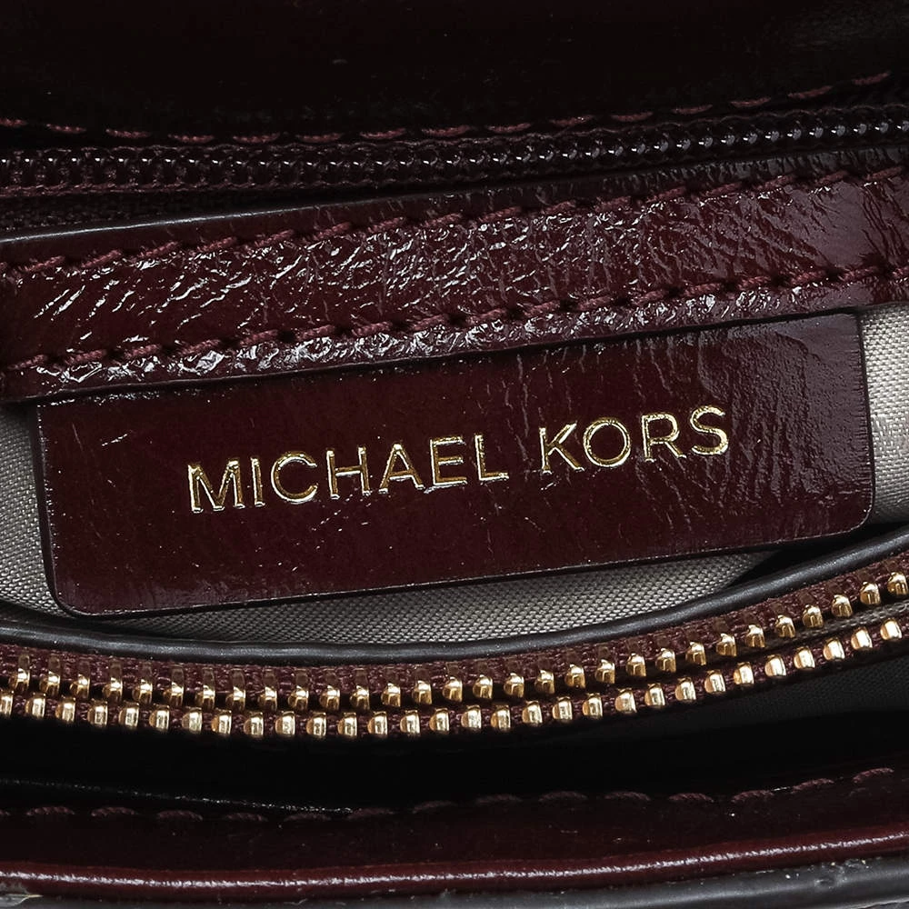 Michael Kors Burgundy Quilted Leather Flap Shoulder Bag For Women - Image 8