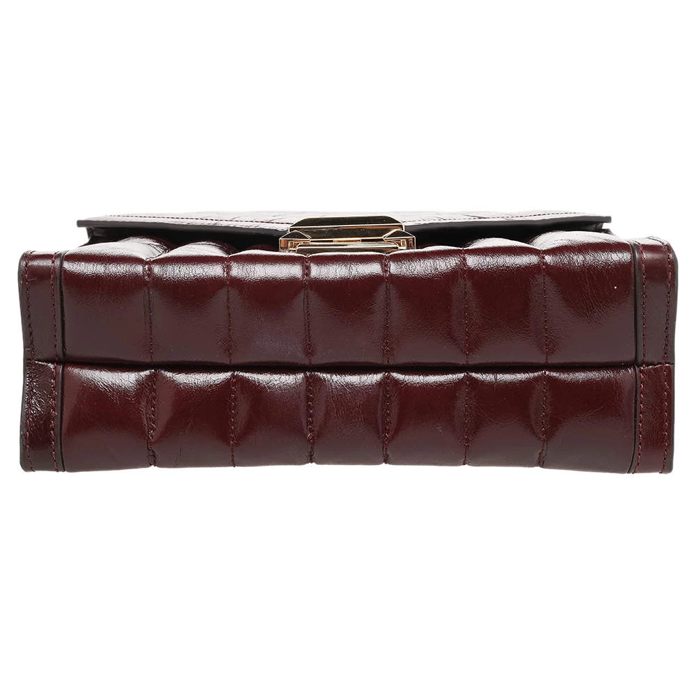 Michael Kors Burgundy Quilted Leather Flap Shoulder Bag For Women - Image 6