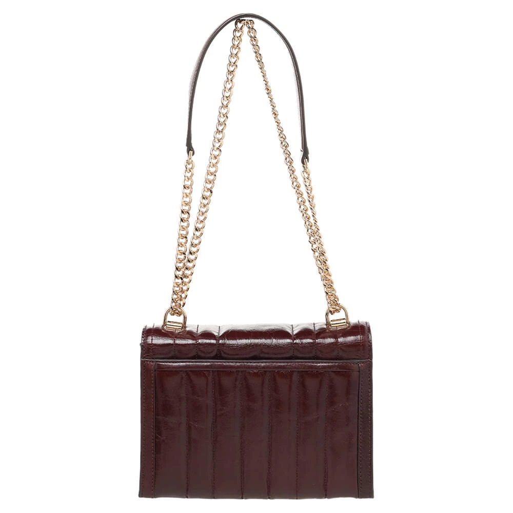 Michael Kors Burgundy Quilted Leather Flap Shoulder Bag For Women - Image 4
