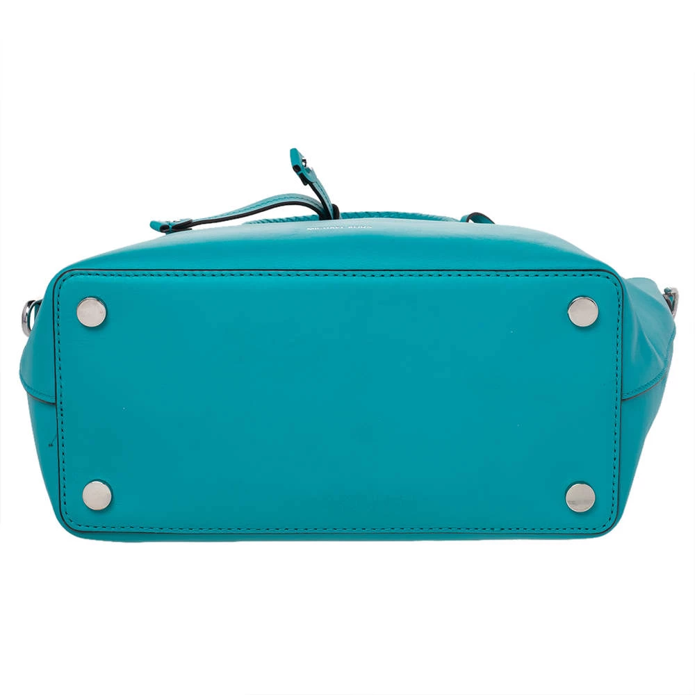 Michael Kors Blue Leather Drawstring Shoulder Bag For Women - Image 6