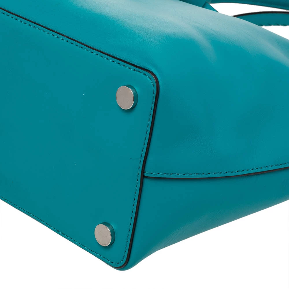 Michael Kors Blue Leather Drawstring Shoulder Bag For Women - Image 11