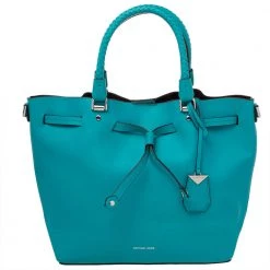 Michael Kors Blue Leather Drawstring Shoulder Bag For Women